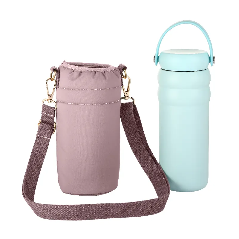 New Insulated Bottle Bag Vacuum Flask Thermo Bag Carrier Carry Bag For Travel Picnic With Adjustable Shoulder Strap