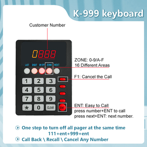 Ycall không dây Coaster Buzzers hệ thống phân trang 1 bàn phím 10 Máy nhắn tin 1 sạc gọi hàng đợi cho nhà hàng - Product Image 5