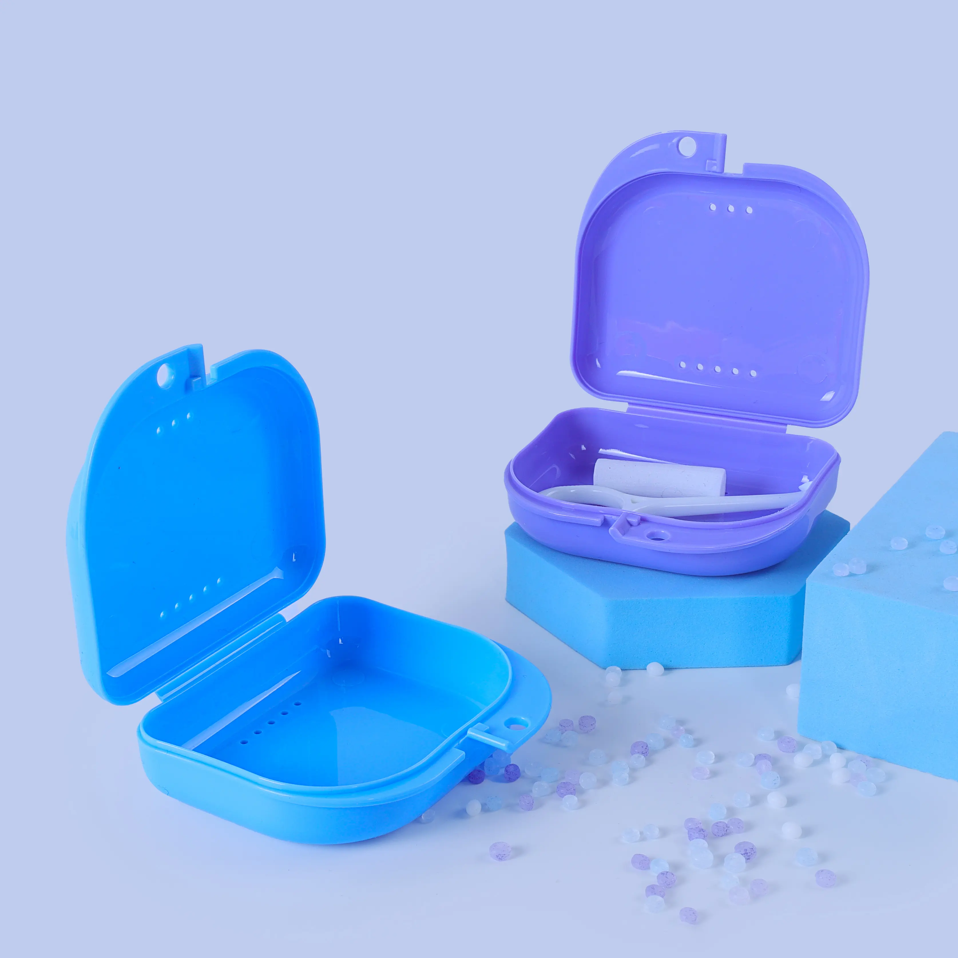 Orthodontic Braces Tooth Box Portable Retainer Case Vent Holes Dental Denture Box Teeth Protective Case