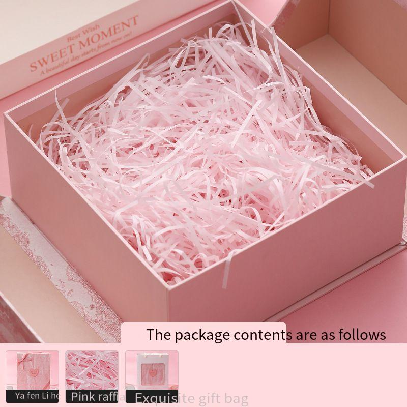 Coffret cadeau rose+Lafite+carte de voeux+sac cadeau