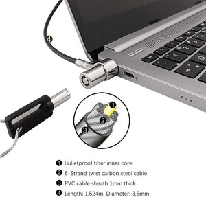 Sistema de llave maestra Tipo de llave de bloqueo ultrafino para computadora portátil para bloqueo de cable estándar Kensington normal Nano Lock PC - Product Image 5