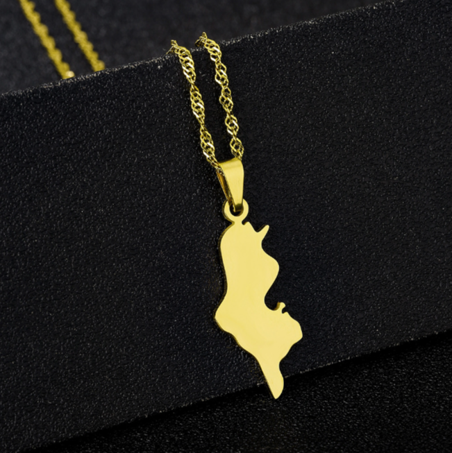 15 Tunisia Map Polished Surface