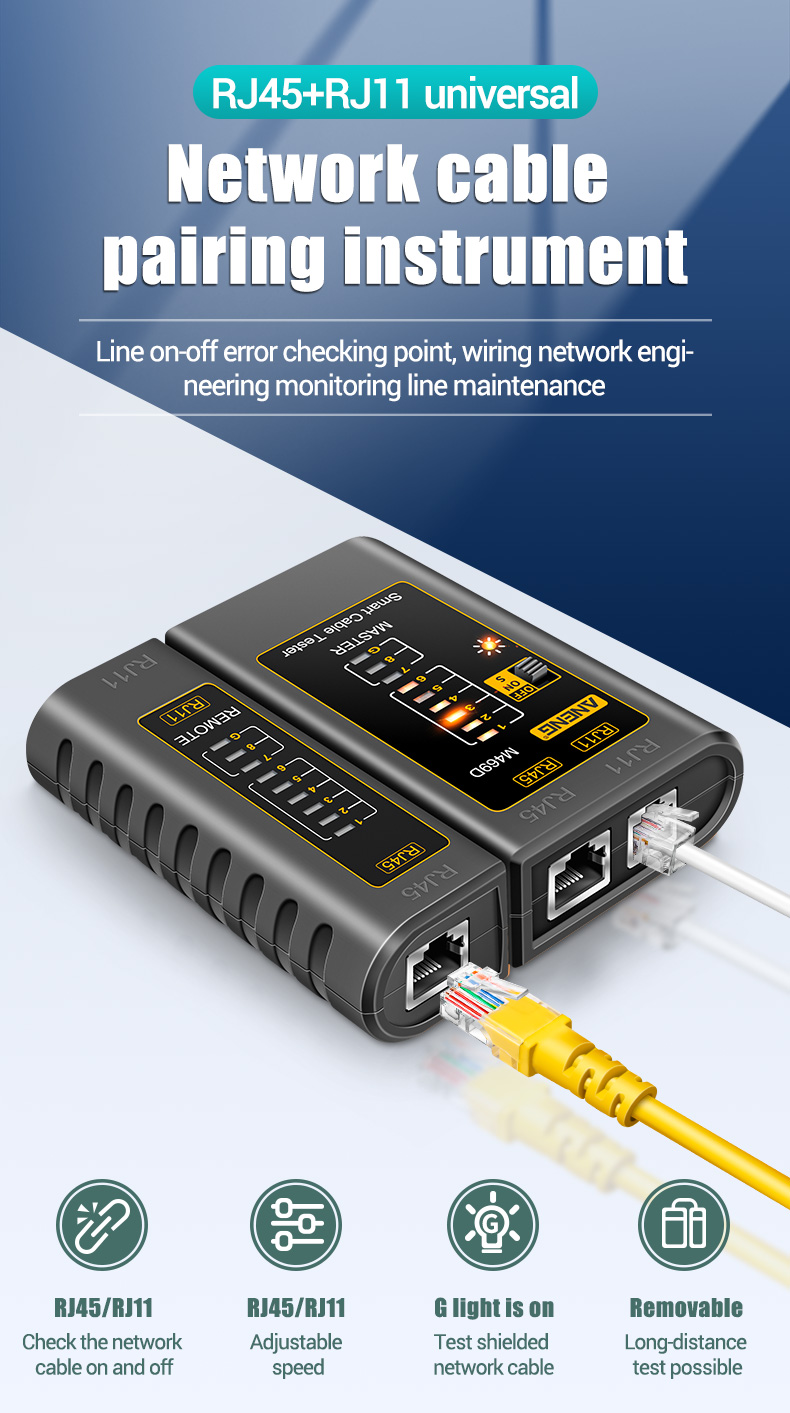 ANENG M469D RJ45 Cable lan tester Network Cable Tester RJ45 RJ11 RJ12 CAT5 UTP LAN Cable Tester Networking Tool network Repair