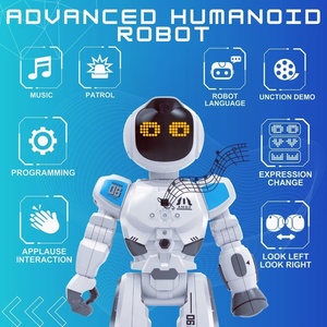 Fern gesteuertes Roboters pielzeug für Kinder, programmier bare RC-Smart-Roboter mit Musik demo und LED-Ausdrucks funktion - Product Image 5