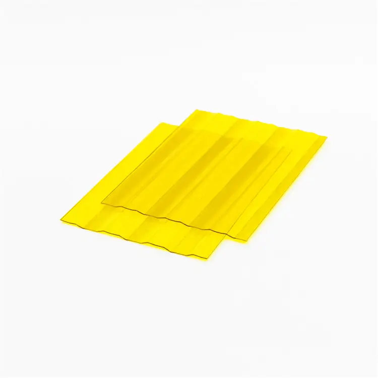 Feuille résistante en Polycarbonate pour garantie 10 ans, tissu ondulé jaune clair de couleur noire, garantie 10 ans