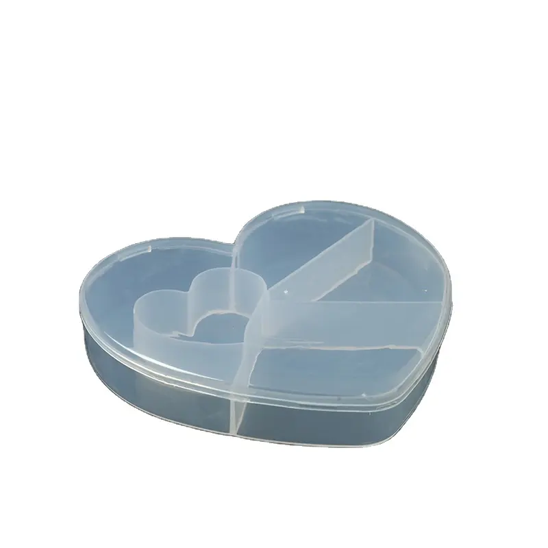 5 شبكة شفافة البلاستيك الحب صندوق تخزين الخوخ هدية على شكل قلب مربع شريط مطاطي إكسسوارات الشعر مجوهرات شبكة مطرز المنظم
