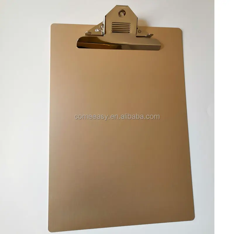 Portapapeles de aluminio A4 color dorado 2024 con gancho colgante