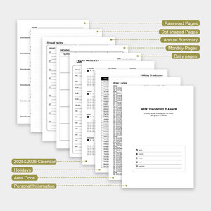 Hardcover Spiral Notebook Ziel Journal mit Stift Habit Tracker Benutzer definierte Aufkleber A5 A4 Dickes 100 Gsm Papier 288 Seiten Stunden planer