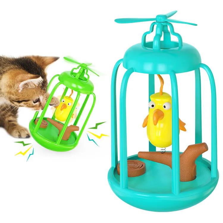 Grosir Tumbler Kucing Dirancang Mainan Lucu Berbentuk Sangkar Burung Buatan dengan Suara dan Baling-Baling