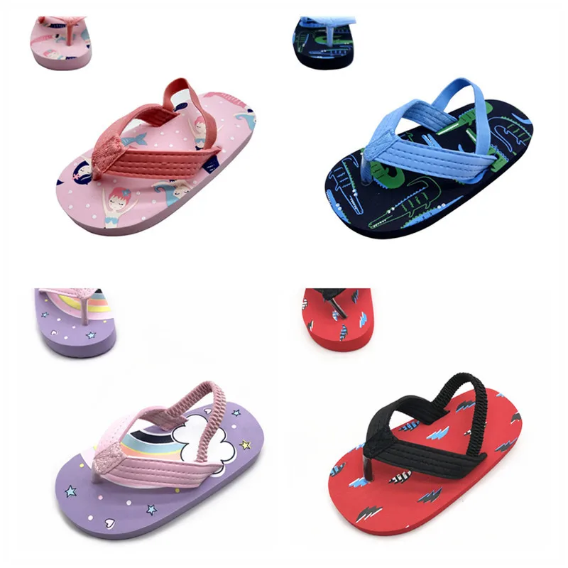 Toddler Kids Girls Boys Flip Flops Summer Children Flip Flops with Back Strap Slippers