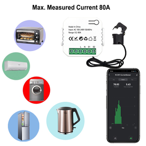 Tuya Smart ZigBeeエネルギーメーター80A、クランプアプリモニター付きKWh電圧電流消費電力110V240VサポートZigBee2MQTT - Product Image 2