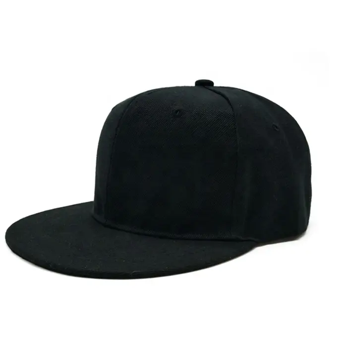 Yiwu-Gorra snapback personalizada sin logotipo, color negro, venta al por mayor
