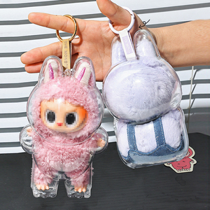 Crystal Plastic PVC Material Labubu Doll Transparent Protective Cover V1 V2 <strong>V3</strong> Protective Cover Dust Bag Doll Storage Box - Product Image 5
