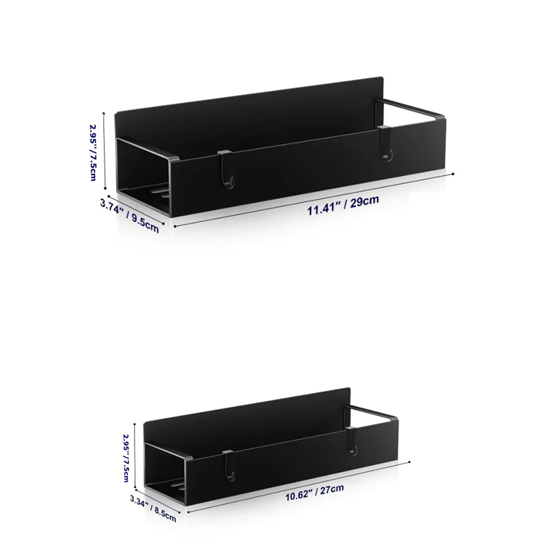 Noir Grand 1pc + Petit 1pc avec 4 crochets (emballage en boîte)
