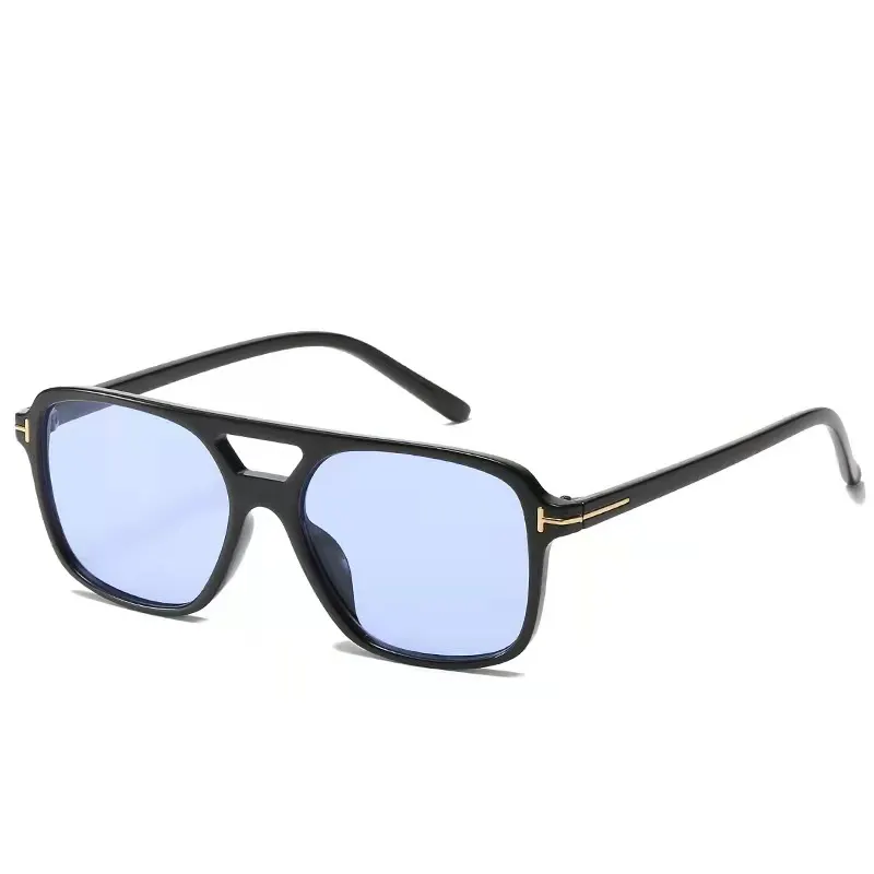 Солнцезащитные очки с логотипом для мужчин и женщин, 2021, брендовые дизайнерские прямоугольные синие и Серебристые солнцезащитные очки, большие размеры