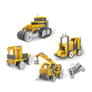 4 In 1 DIY STEM İnşaat arabalar RC yapı blok seti 4 yollu 8 frekans radyo kontrol bloğu 240 adet - Product Image 2