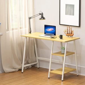 Steel Wood Desktop <strong>Computer</strong> <strong>Table</strong> Desk Bookshelf Integrated <strong>Computer</strong> Desk for Student With Bookshelf - Product Image 4