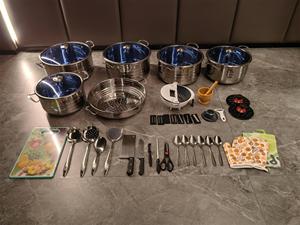 FUNITE 55PCS Cookware <strong>Set</strong> Stainless Steel Glass Cover Cookware <strong>Set</strong> - Product Image 2