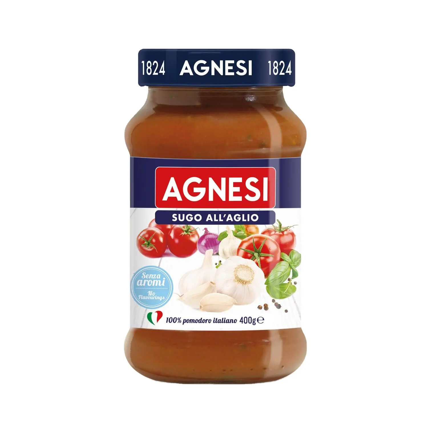 최고 마늘 주입 이탈리아 소스-AGNESI Sugo Aglio 400g-모든 숟가락에 신선한 마늘 맛