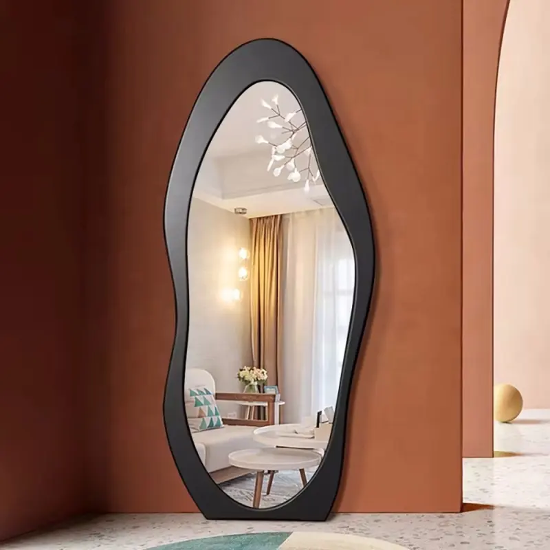 floor full length body dressing espejos black gold metal frame standing miroir wall hanging bathroom mirror