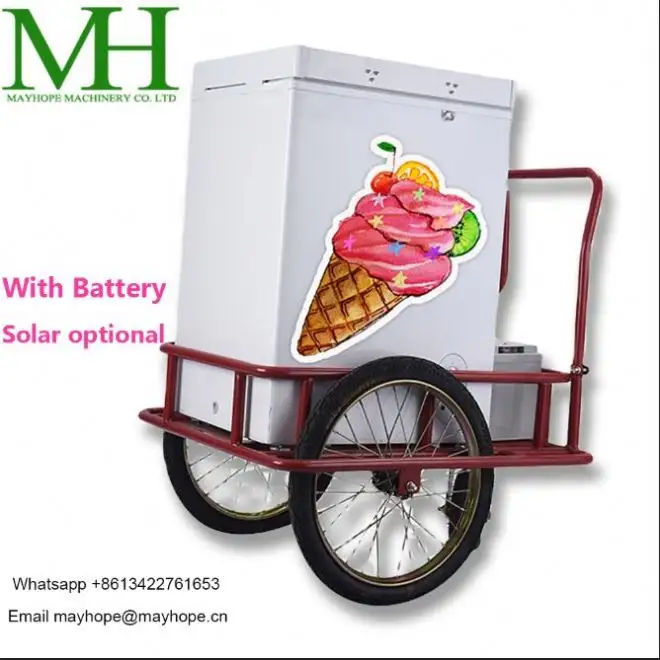 Bici da gelato con congelatore coolbox 65 per la vendita di carrello per gelato ghiacciolo
