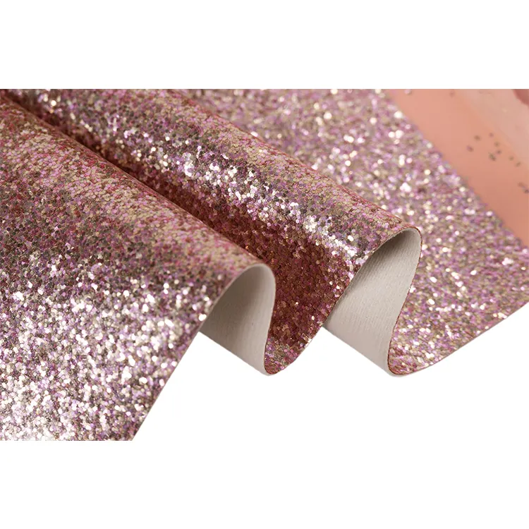 High Quality Three-dimensional laser Pink Glitter Supplies Glitter Film For Shoes Bags And Decorations