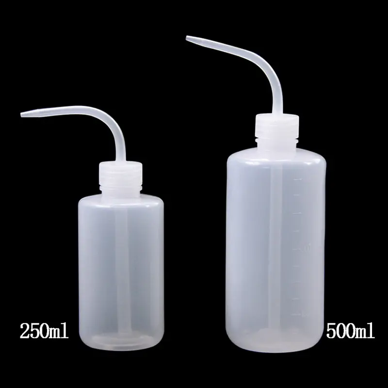 Garrafa de tatuagem de plástico transparente, alta qualidade, 250ml, 500ml, profissional, squeeze, não-spray, para tatuagem de limpeza