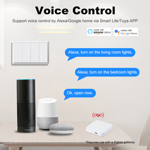 Tuya <span class=keywords><strong>ZigBee</strong></span> Smart interruttore luce a pulsante a parete 110-240V rete WiFi 220V Max. Voltaggio interruttore di controllo vocale filo neutro opzionale