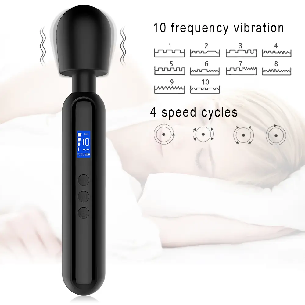 Màn Hình LED AV Wand Massager Không Thấm Nước Không Dây Cầm Tay Rung Mạnh Mẽ Cá Nhân Vibrator Đầy Đủ Cơ Bắp Cơ Vibrator Massager