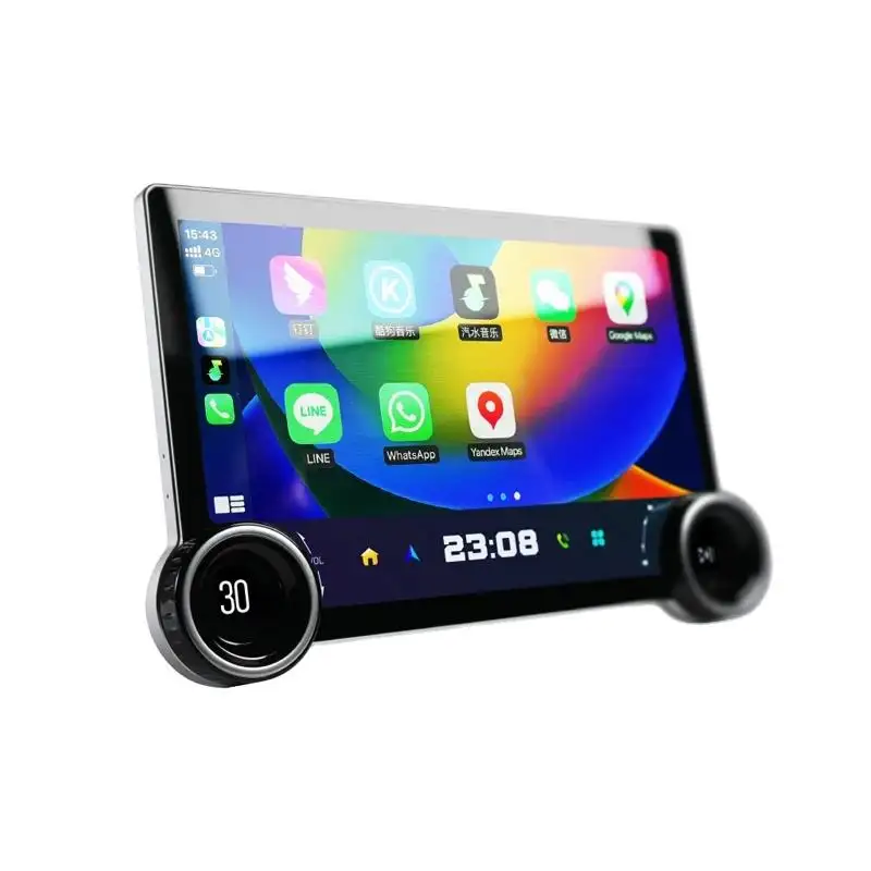 Carro vídeo 11.5 polegadas Android 13 2k tela de toque Carplay estéreo DSP RDS rádio DVD player com botão para dispositivo headunit host