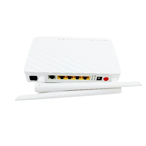 XPON 와이파이 ONU 라우터 카톤 박스 1ge 3fe 1 냄비 흰색 외부 2 안테나 DC 12V/1A FTTH FTTB FTTX 네트워크 솔루션 17*14*3CM *