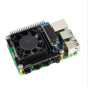 Raspberry Pi 4 ventilador de refrigeración de Control inteligente de la velocidad de expansión de RGB de sombrero con pantalla OLED para Raspberry Pi 3