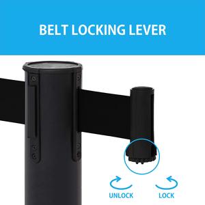 RVS-wachtrijpaalstandaard - intrekbare verkeersbarrière met paal voor wachtrijbeheer in banken - Product Image 2