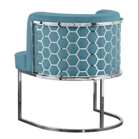 Chaise de restaurant personnalisée en usine fauteuil en acier inoxydable meubles de maison chaises de salle à manger fauteuil en velours en cuir moderne