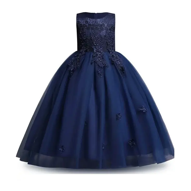 European and American Style kid Frocks For Party Lace Princess ball Gowns Flower Girl Dress For Export From BD