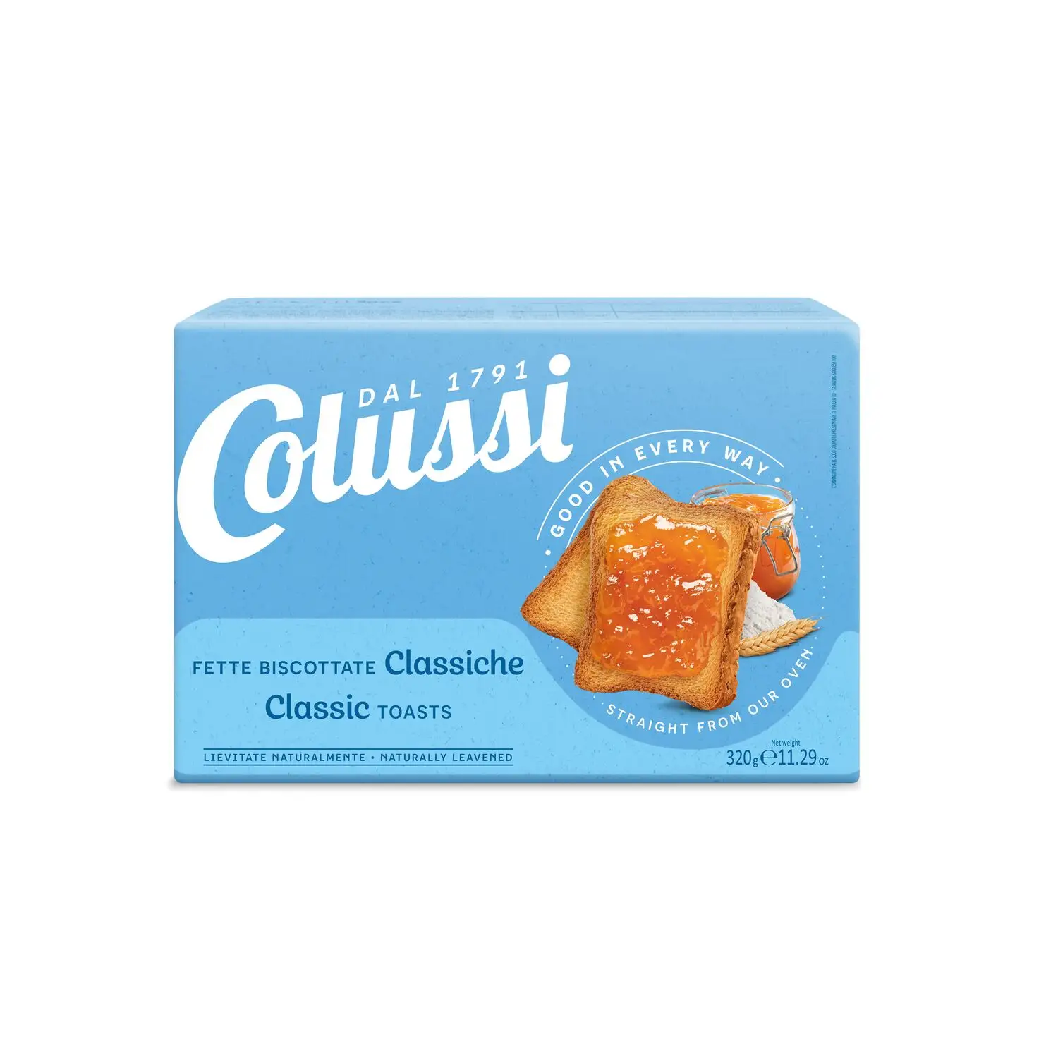 クラシックイタリアンラスク-COLUSSIRUSKSクラシック320G x 12 pcs-最高品質の味で休憩を盛り上げましょう