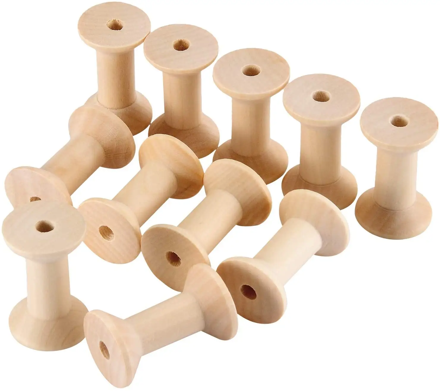 Gỗ CuộN 1.85 inch chưa hoàn thành rỗng CuộN dệt bobbins cho thêu chủ đề POM Ribbon thủ công mỹ nghệ và may