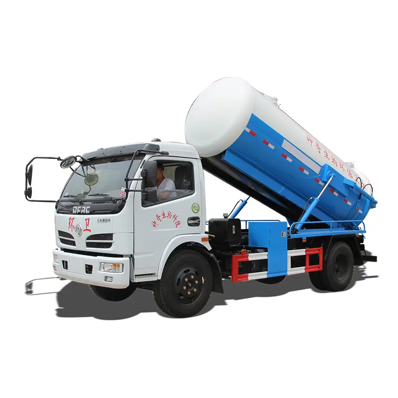 Low price china new or used dongfeng vaccum pump 8000 liters sewage suction tanker truck for sale