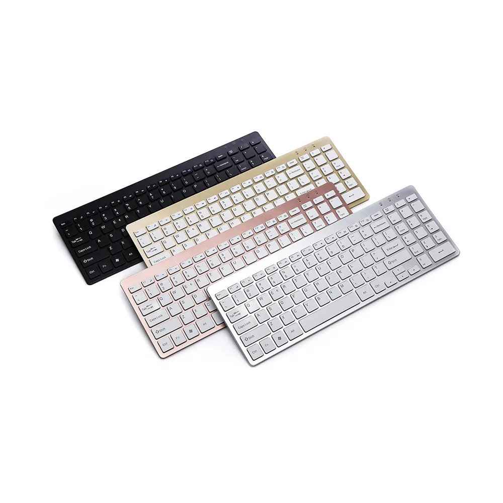 Keyboard Kantor Mini Nirkabel, Papan Ketik Universal Ultra Ramping untuk iPad iPhone Android Mac Windows