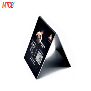 สื่อสังคมแบบไร้การสัมผัส 13.56mhz PVC ที่กําหนดเอง NFC รหัส QR ยืนแสดง NFC Google รีวิวขาตั้ง QR - Product Image 3