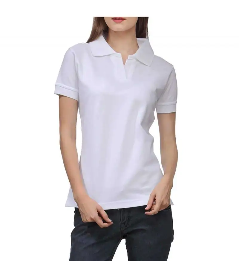 Polo da donna polo da donna bicolore 100% cotone bianco logo personalizzato t-shirt da golf da donna