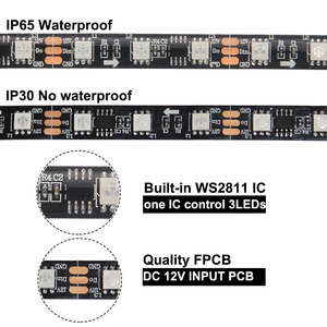 DC12V WS2811 LED piksel şerit ışık Rgb tam renkli 5050 Led şerit şerit esnek adresli dijital LED şerit 1 Ic kontrol 3 - Product Image 3