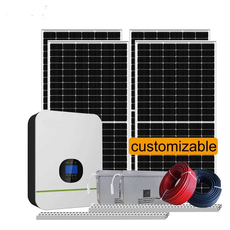 home 3kw 5kw 6kw 8kw 10kw solar panel kit on off grid complete solar power supply station energy system generator for Household