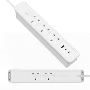 双面5英国插座电源板usb-c usb-a 65w充电器吊坠嵌入式电动桌面插座
