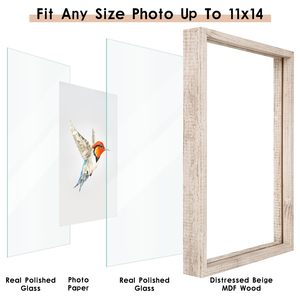 Moulding Poster 8x10 <strong>10x10</strong> 11x14 Wooden Anime Photo <strong>Frame</strong> for Home Decor Floating <strong>Frame</strong> Distressed Beige White Wood Pattern - Product Image 2