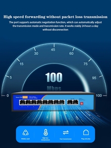 Nicht verwalteter PoE-Switch mit 8 Ports für kleine und geschäftliche Zwecke mit bis zu 30W PoE-Port-VLAN mit 100 Mbit/s pro Port - Product Image 2