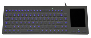 Custom Black USB Interface JH-IKB700BL LED Backlit Water-Resistant Silicone <strong>Computer</strong> Laptop <strong>Keyboard</strong> Trackpad Membrane Operation - Product Image 6