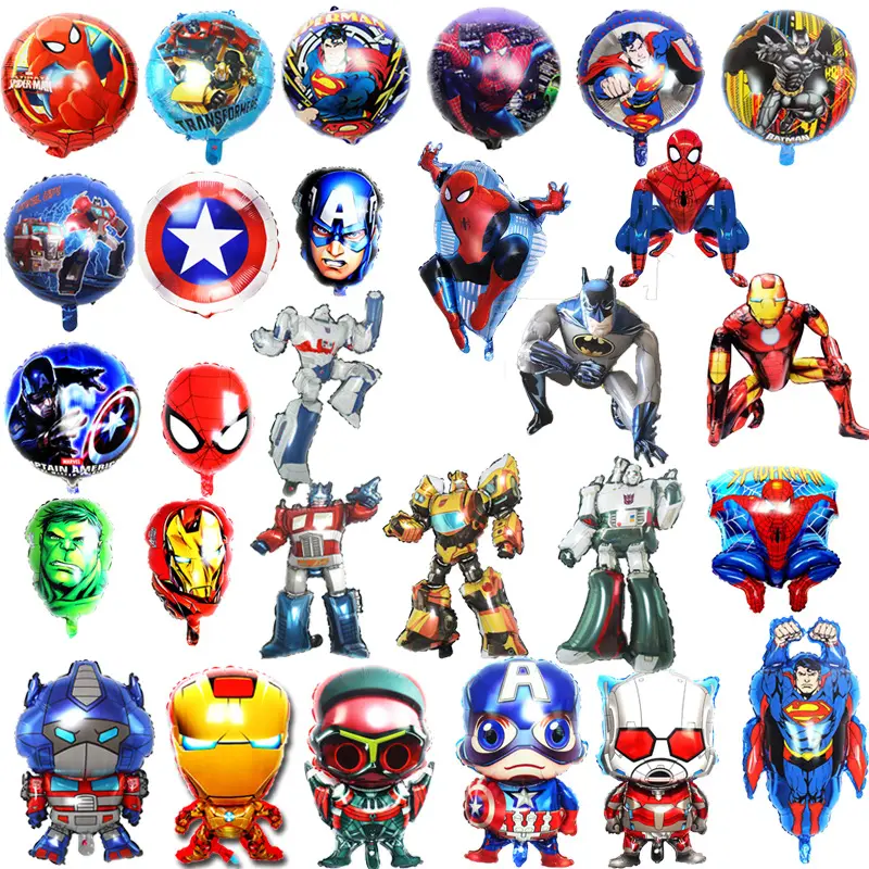 New Children Boys Toy Captain Spider Man Iron Steel Ant Man Robot Super Heroes Cartoon Character Movie palloncino in alluminio