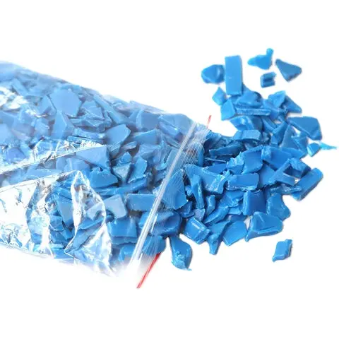 Высококачественные чистые переработанные полиэтиленовые пластмассовые обрезки с синим барабаном из полиэтилена высокого качества, для продажи