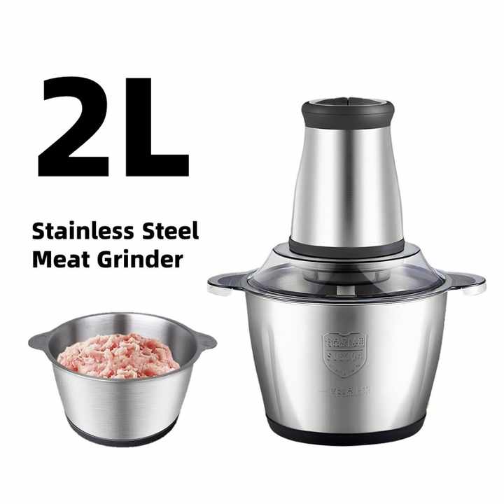 Meat Grinder 2L Meat Mincer Stainless Steel Food Grinder SS Kitchen Blender Food Processor